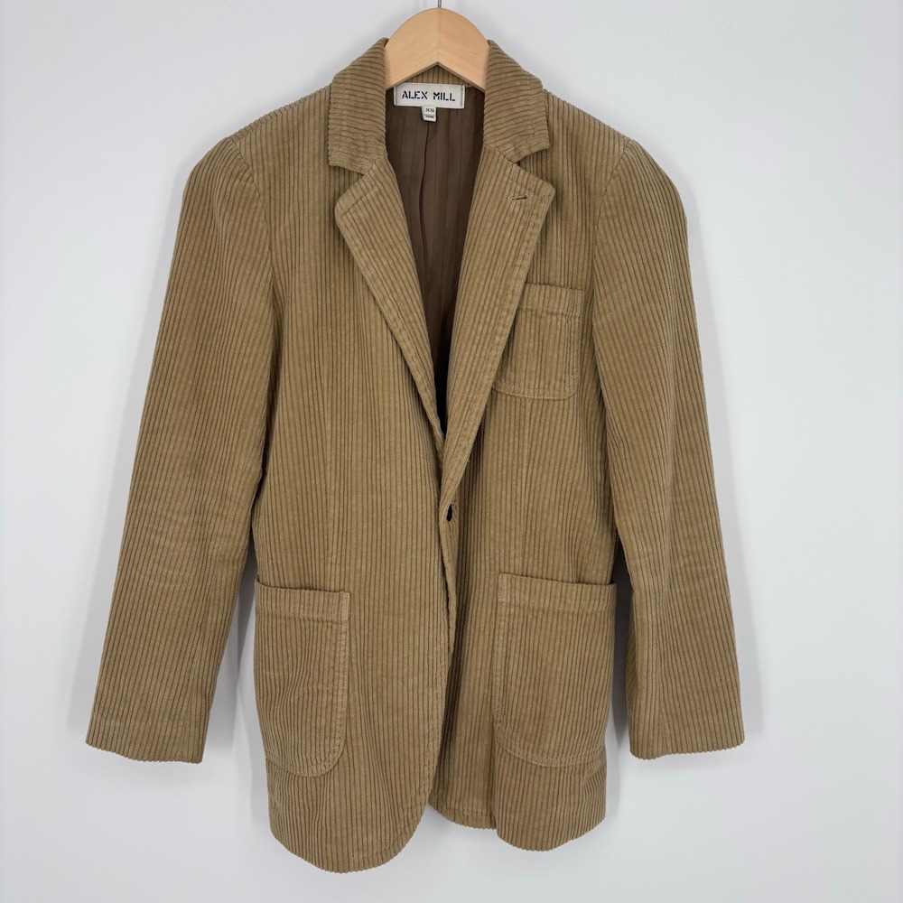 Alex Mill Boyish Corduroy Blazer Women XS Tan Brown Cotton Wide Wale Jacket Coat